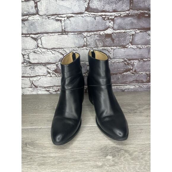 Nisolo Black Leather Ankle Back Zip Heel Booties Boots Women’s 9M US/40EU Mexico - Picture 11 of 16